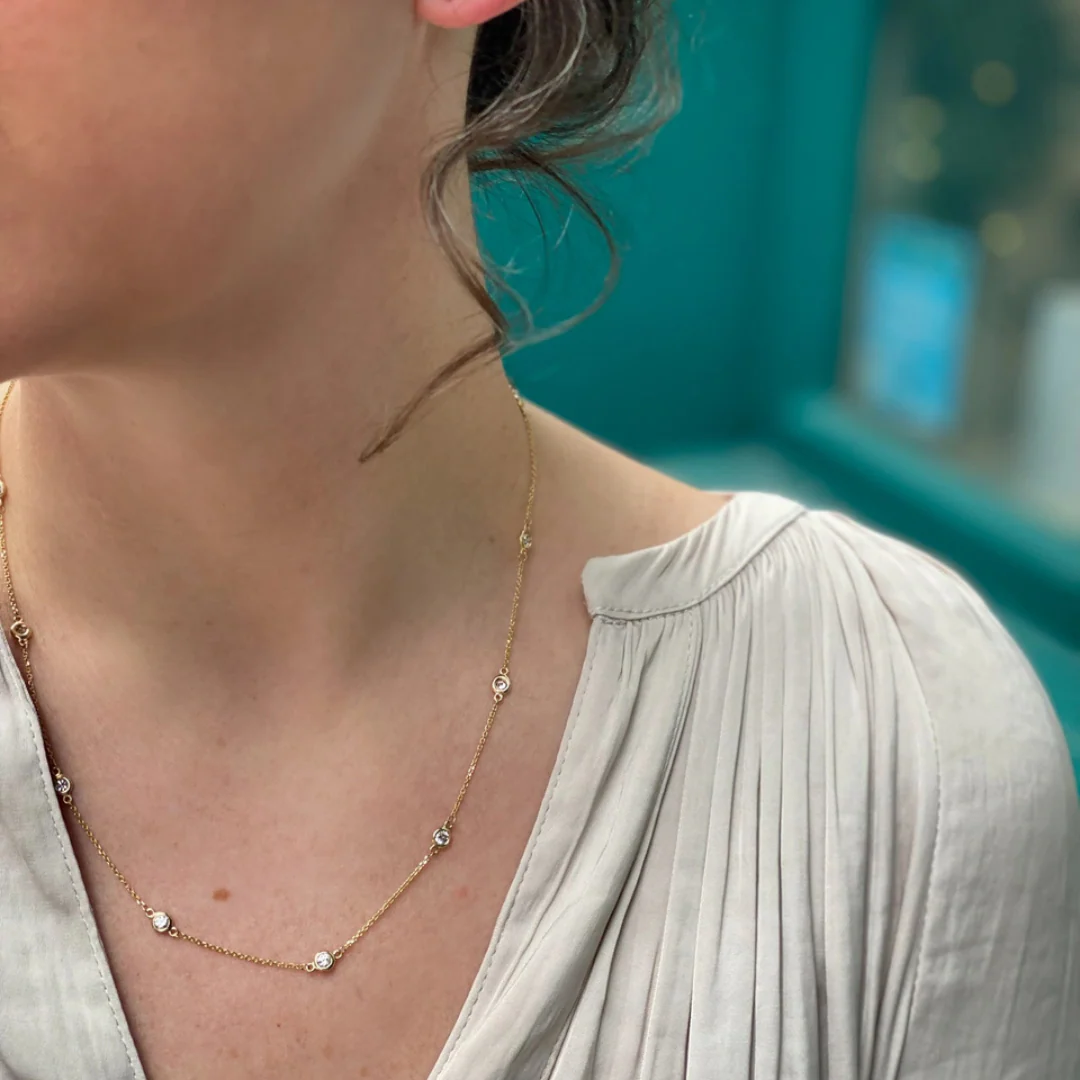 14k Diamond by the Yard Necklace - Image 3