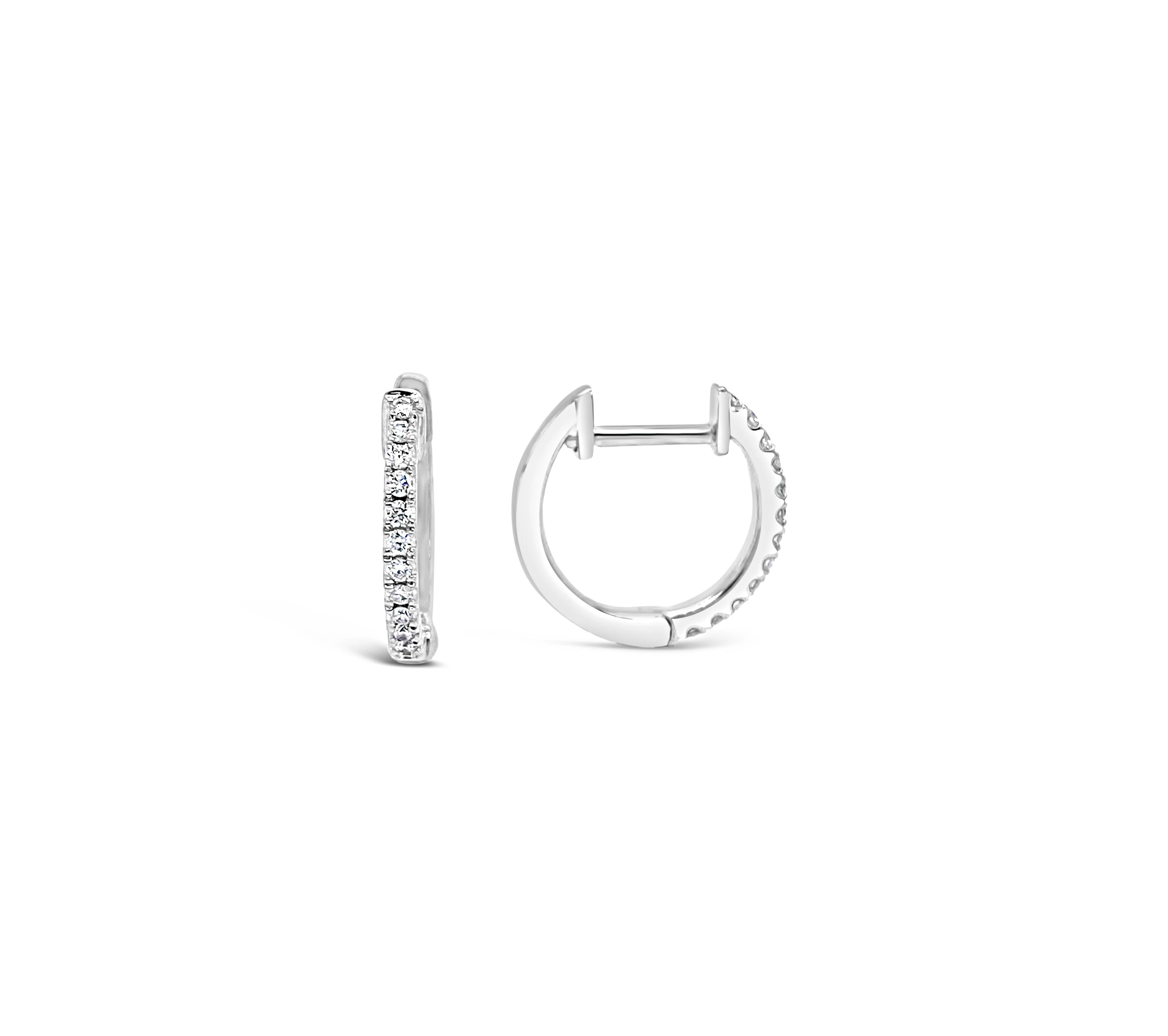 14k Diamond Mini Huggie Hoops - Image 3