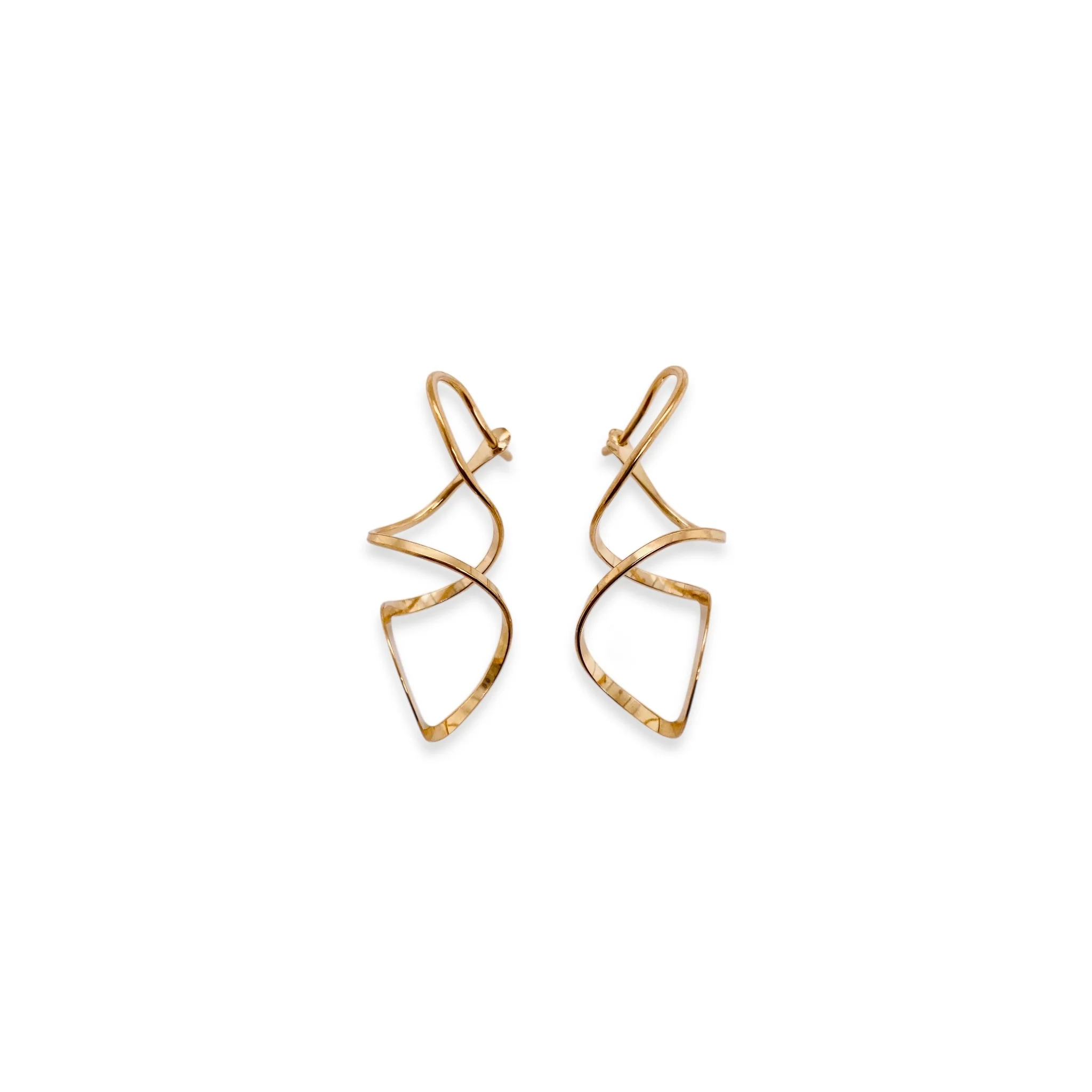 Corkscrew Hoop Earrings - Image 3