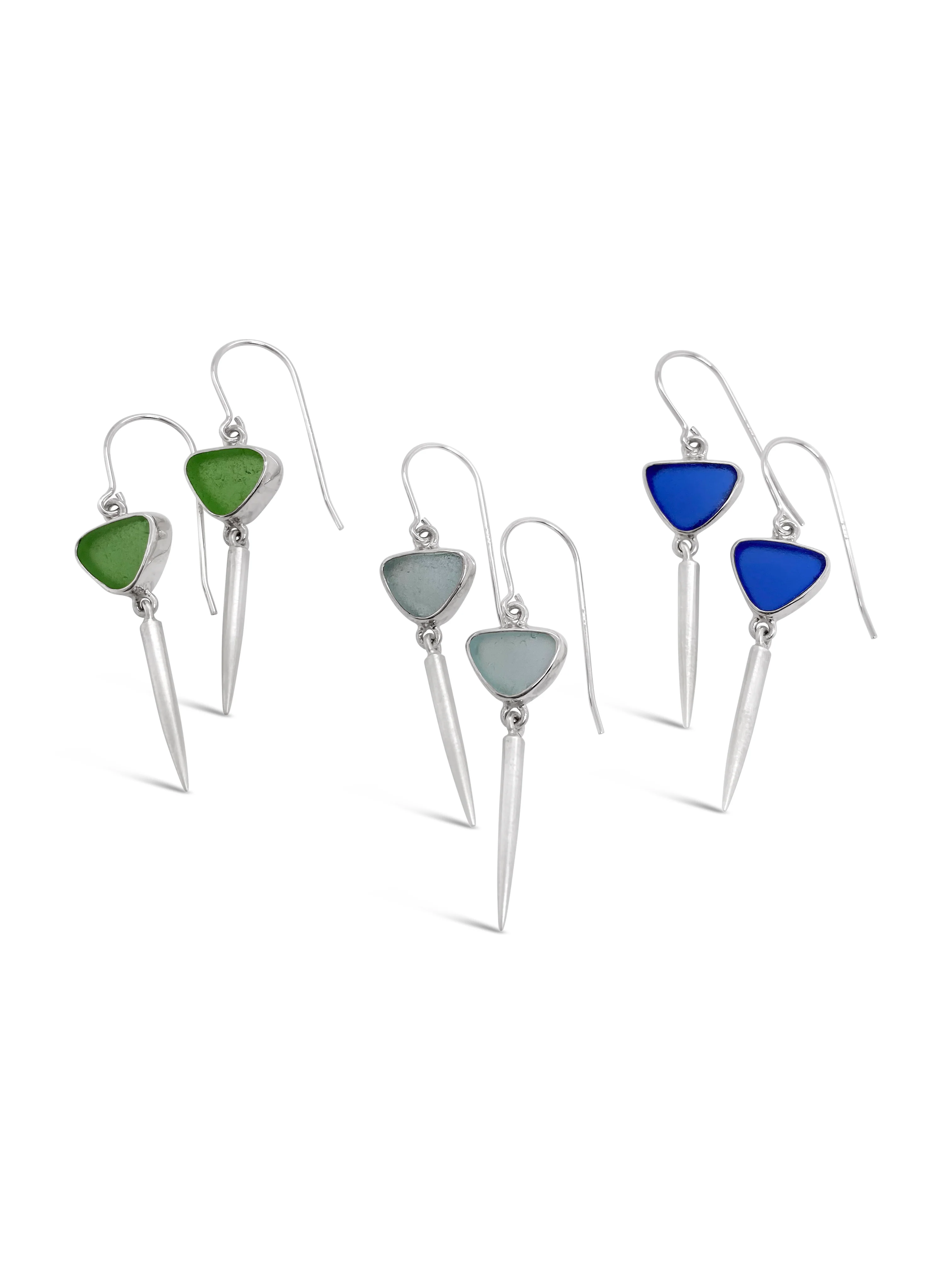 Maine Seaglass Icicle Dangle Earrings - Image 4