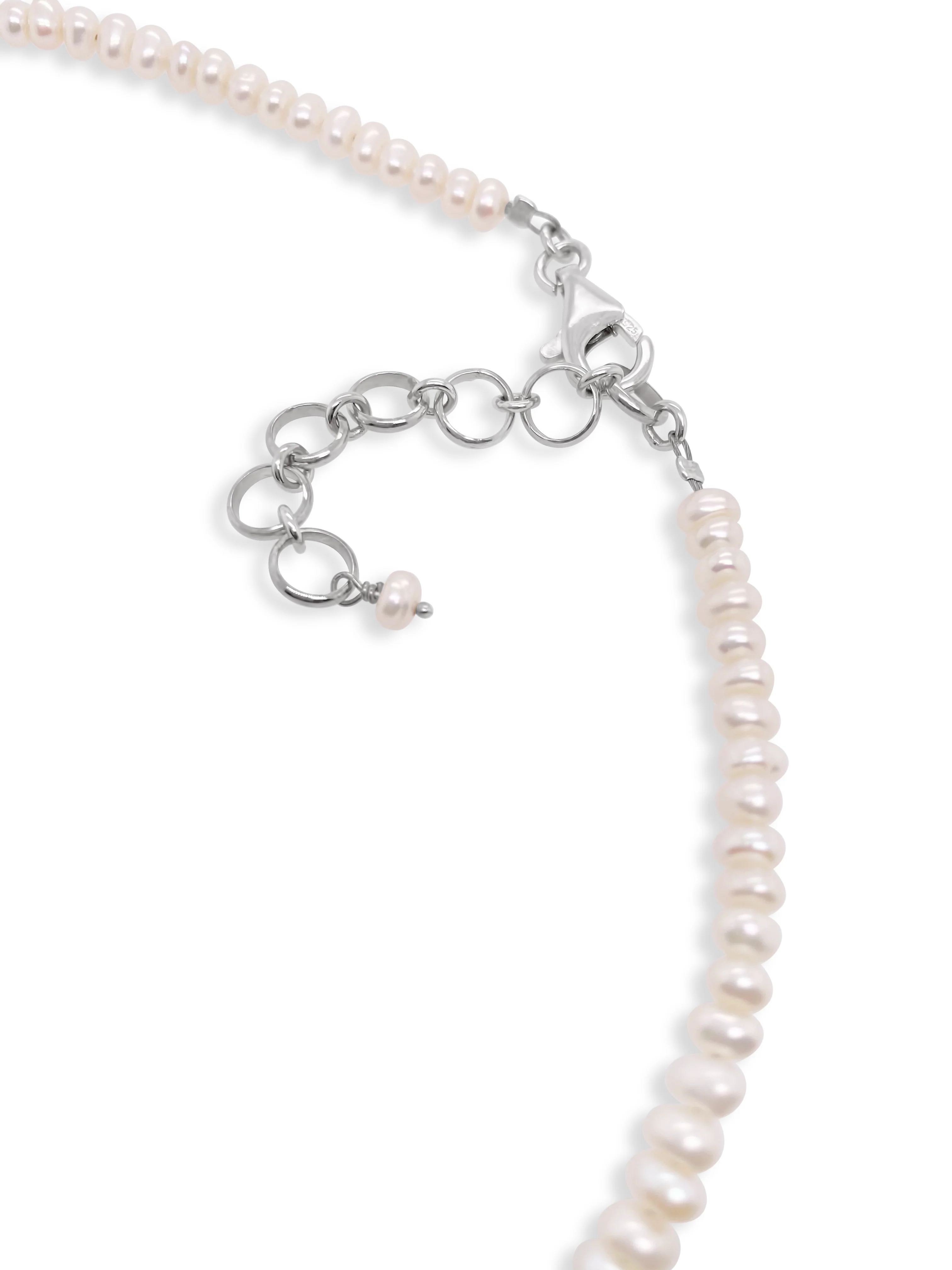 Pearl and Maine Seaglass Floating Necklace - Image 3