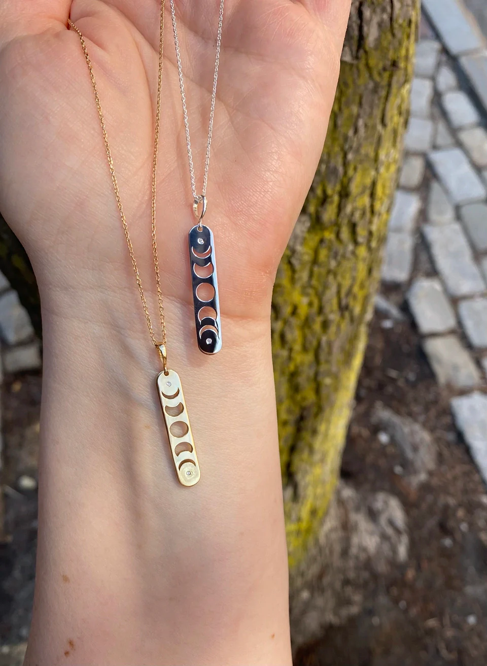 Phases of the Moon Bar Necklace - Image 4