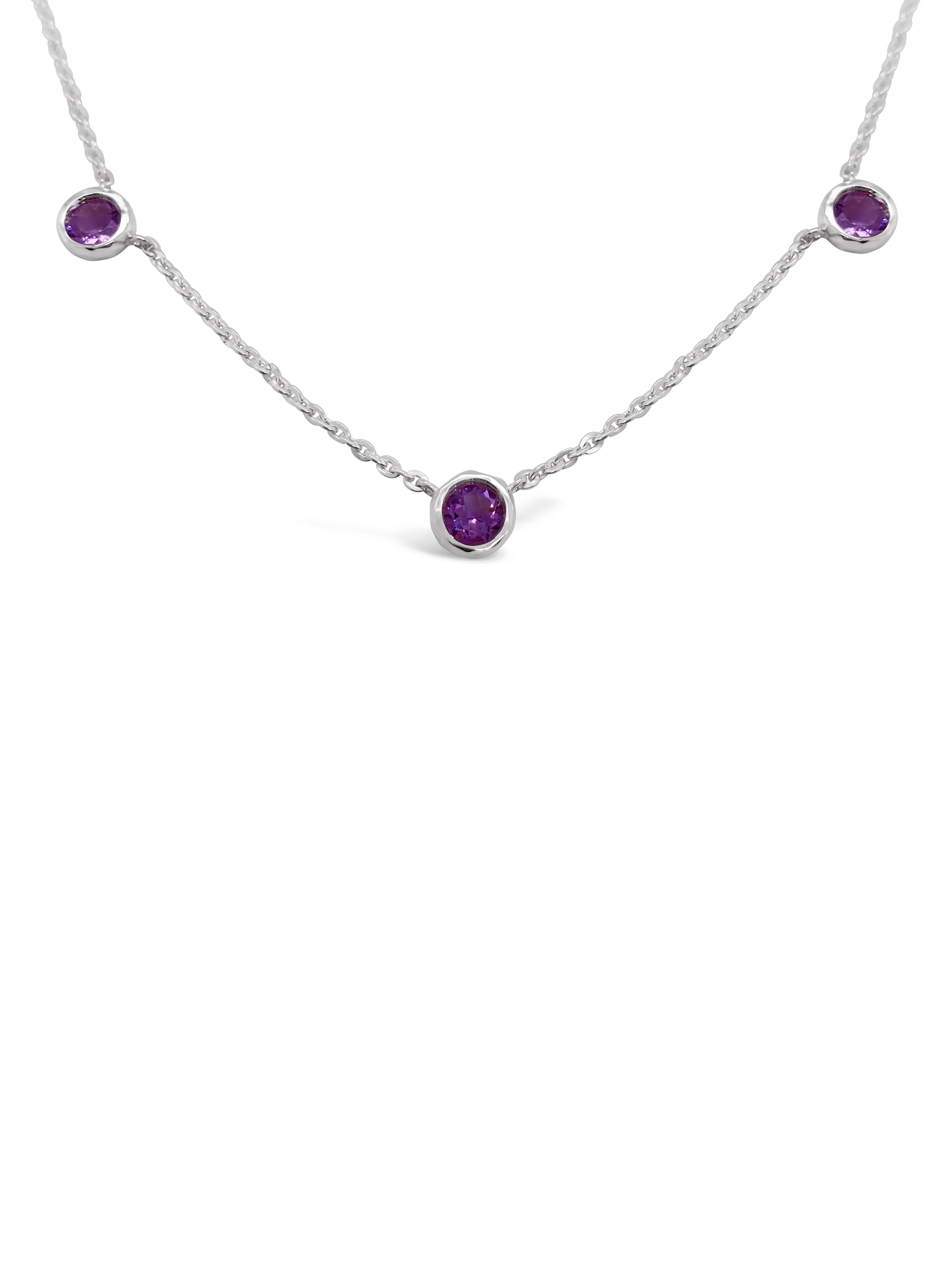 Triple Bezel Stone Necklace - Image 3