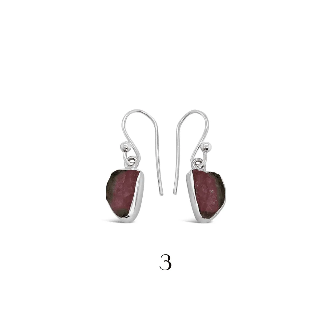 Watermelon Tourmaline Slice Earrings - Image 4